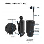 Wholesale Retractable Clip On Bluetooth Headset Earbud (Red)